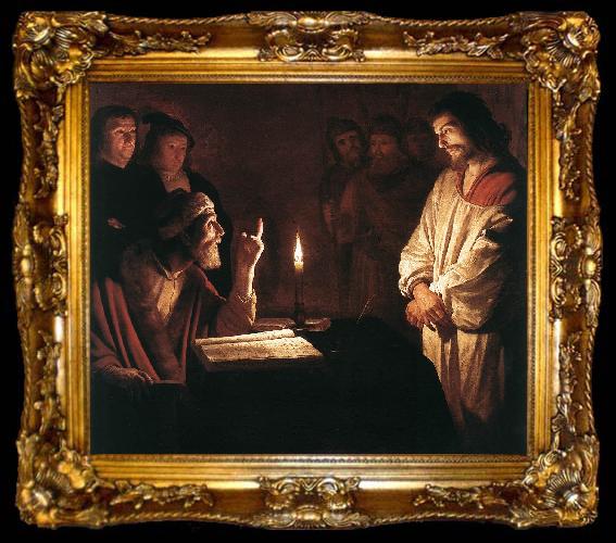 framed  HONTHORST, Gerrit van Christ before the High Priest (detail) sg, ta009-2